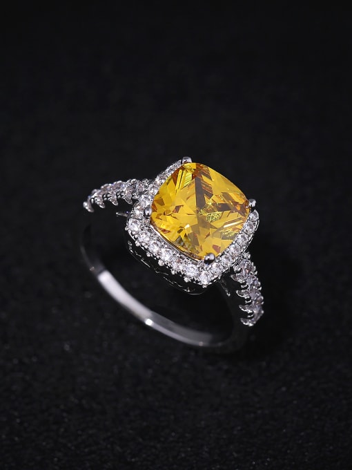 Wei Jia Fashion AAA Zirconias Platinum Plated Copper Ring 2