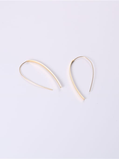 GROSE Titanium With Gold Plated Simplistic Chain Hook Earrings 0