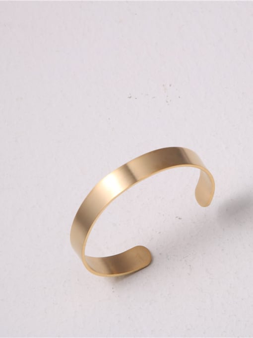 GROSE Titanium With Gold Plated Simplistic  Smooth Geometric Free Size Bracelet 3