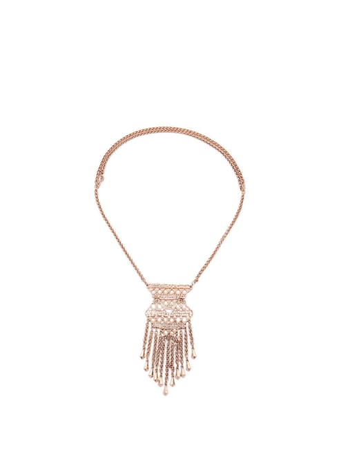 KM Retro Holow Luxury Alloy Tassel Necklace 0