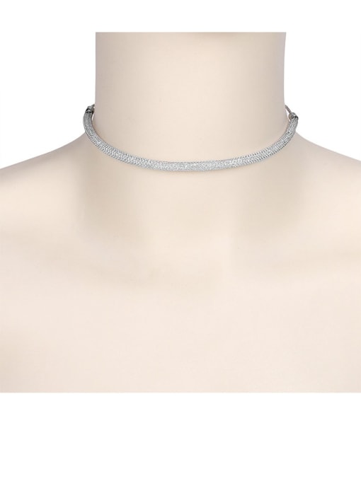 platinum Copper With Gold Plated Mesh Punk Chokers