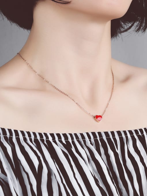 Open Sky Simple Heart Rose Gold Plated Necklace 1