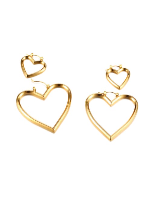 LI MUMU Multi-purpose cute heart-shaped stainless steel earrings 0