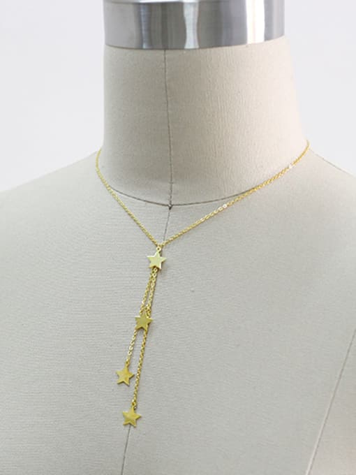 gold Fashion Little Stars Pendant Silver Necklace