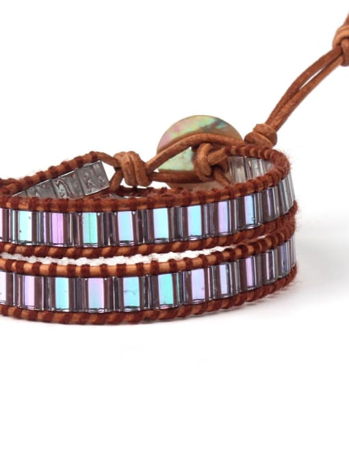 HB675-D Colorful Rectangle Stones Fashion Handmade Bracelet