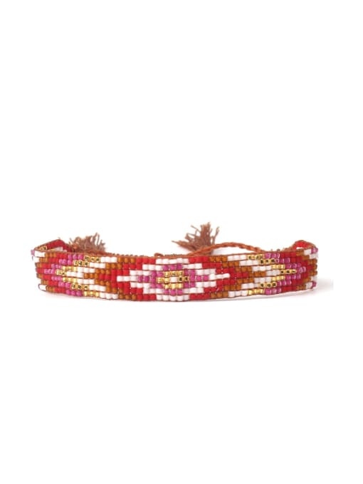 HB632-D Colorful Woven Glass Beads Women Bracelet