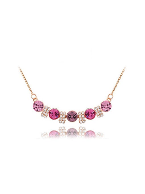 Ronaldo Fuchsia Austria Crystal Rose Gold Plated Necklace 0