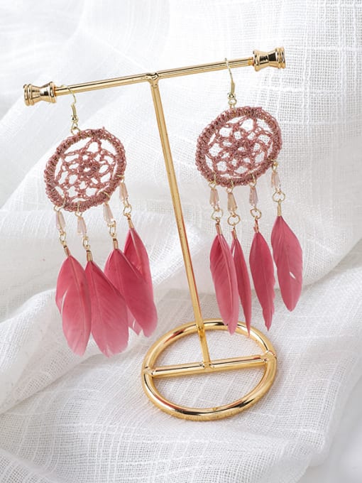 Girlhood Alloy With Gold Plated Bohemia Round Chandelier Earrings 1