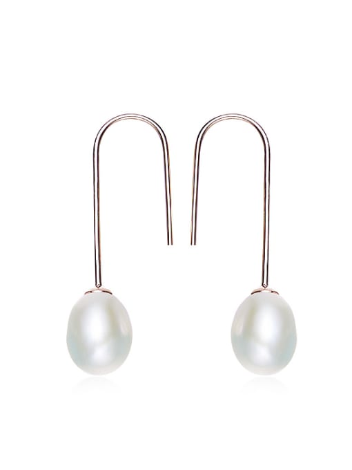 CEIDAI Fashion Little Water Drop Freshwater Pearl 925 Silver Earrings 0