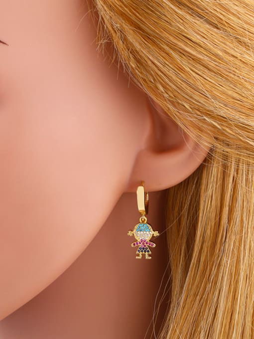 CC Copper With Cubic Zirconia Cute girl/boy Drop Earrings 1