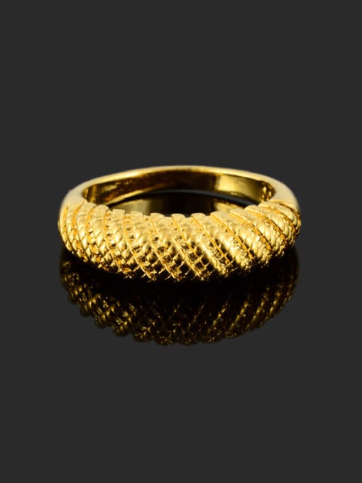 Yi Heng Da Unisex Luxury Geometric Shaped Gold Plated Copper Ring 2