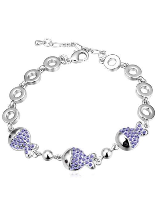 5 Fashion Tiny austrian Crystals Little Fish Alloy Bracelet