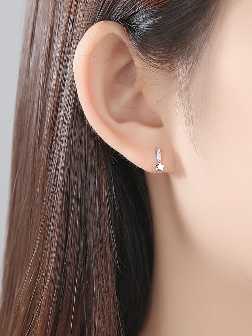 CCUI 925 Sterling Silver With Fashion Geometric Stud Earrings 1