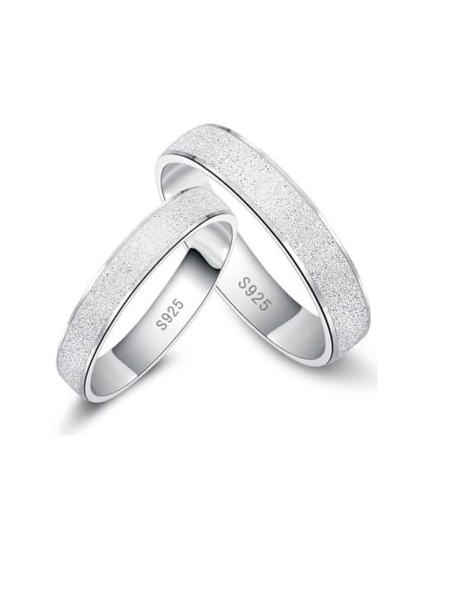 Dan 925 Sterling Silver With White Gold Plated Simplistic generous Loves  Band Rings 0