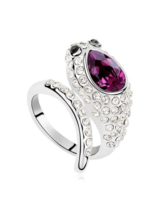 Purple Personalized Shiny austrian Crystals Snake Alloy Ring