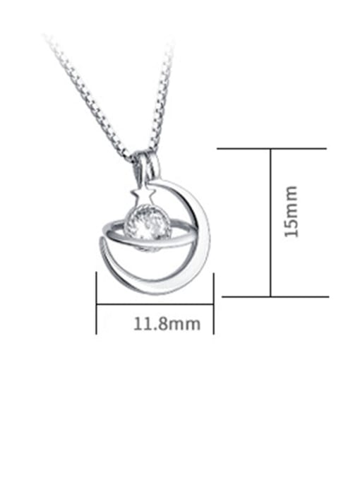 Dan 925 Sterling Silver With  Cubic Zirconia Personality Cosmic planet Necklaces 2