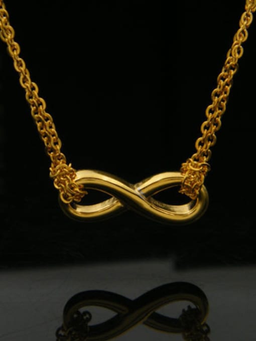 My Model 8 Shaped Gold Plated Simple Fashion Titanium Necklace 0