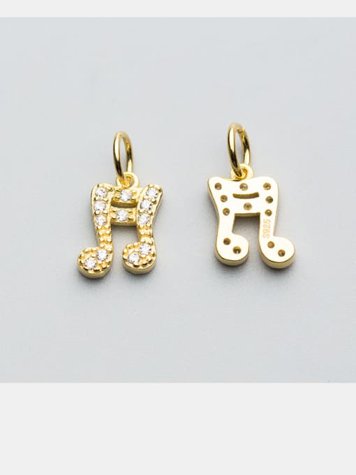 FAN 925 Sterling Silver With Silver Plated Musical note Charms 2