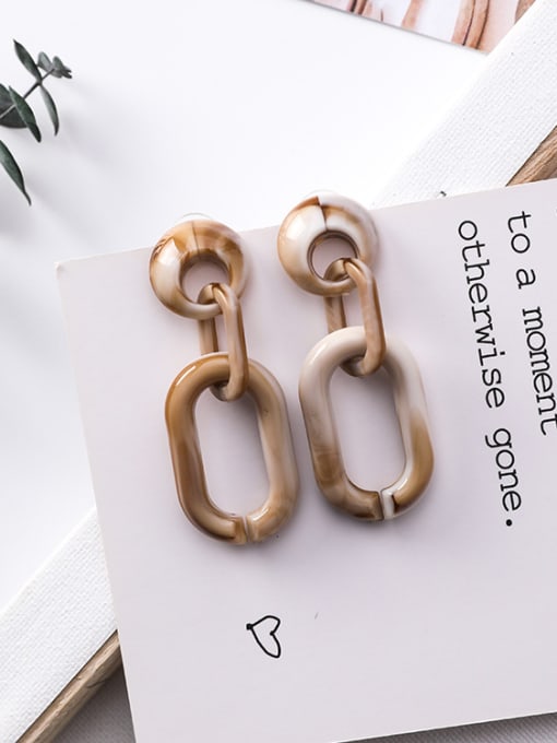 A ellipse section Alloy With Retro Acrylic Irregular Geometric Earrings