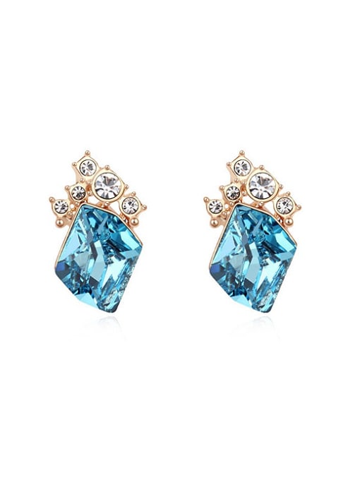 QIANZI Fashion Geometrcial austrian Crystals Alloy Stud Earrings 0