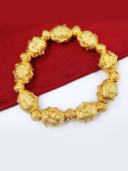 golden 18K Gold Plated Geometric Shaped Bracelet