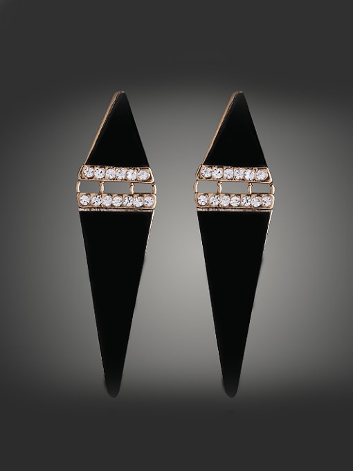 Black Fashion Triangle Acrylic Cubic Rhinestones Alloy Ring