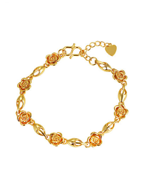 XP Ethnic Flowery Women Gold Plated Bracelet