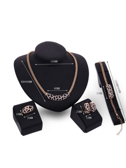 BESTIE Alloy Imitation-gold Plated Vintage style Rhinestones Paint Four Pieces Jewelry Set 2
