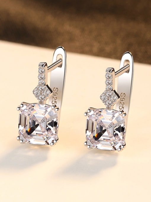 CCUI Sterling silver shining semi-precious stones stud earrings