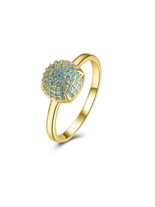 OUXI Premium Women 18K Gold Turquoise Rings 0