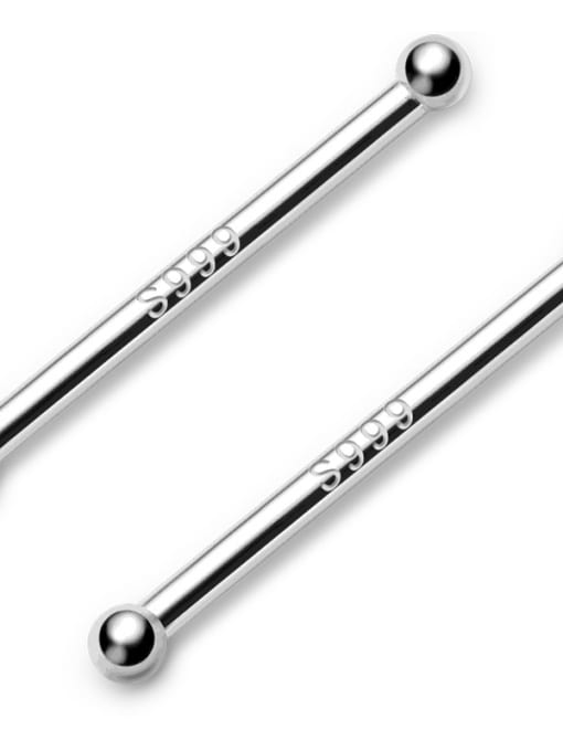Rosh S999 pure silver simple invisible ear hole ear stud 3