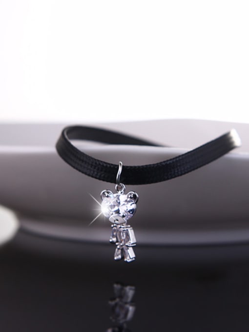 X00202 Bear Style Stainless Steel With Fashion Swan Necklaces