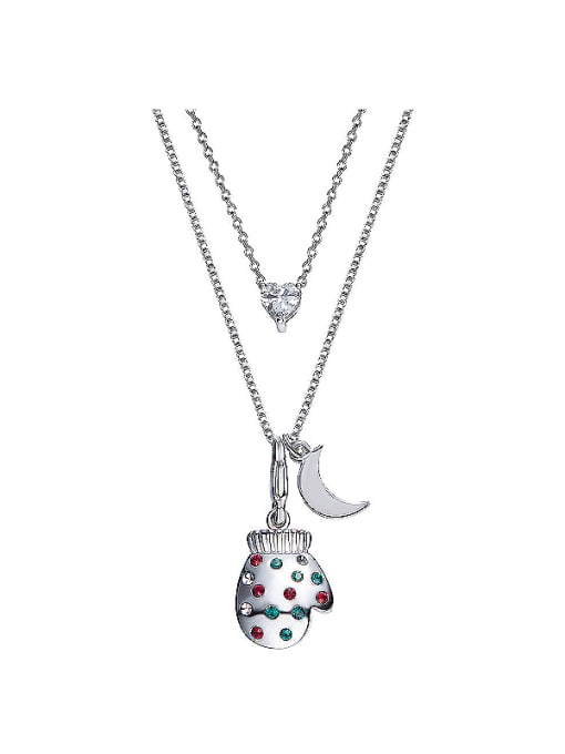 multi-color Gloves-shaped austrian Crystal Necklace