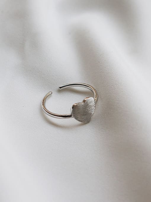 Drawing Love Ring Sterling silver brushed love free size ring