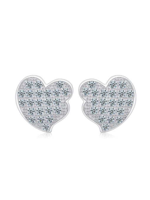 kwan Birthday Gift Heart Stud Earrings with zircons 0