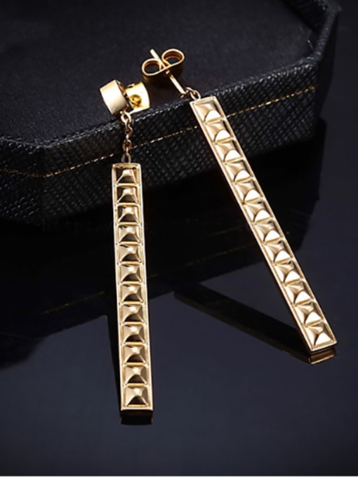 Gold Europe And The United States New Personality Bar Gold threader earring