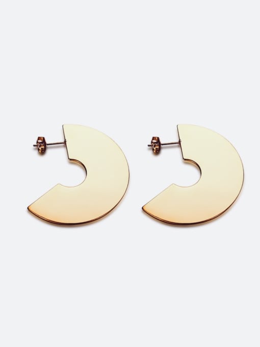 LI MUMU Simple geometric Stainless Steel Gold Earrings 0