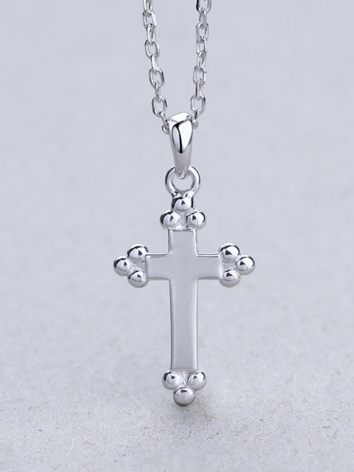 One Silver Cross Shaped Necklace 2