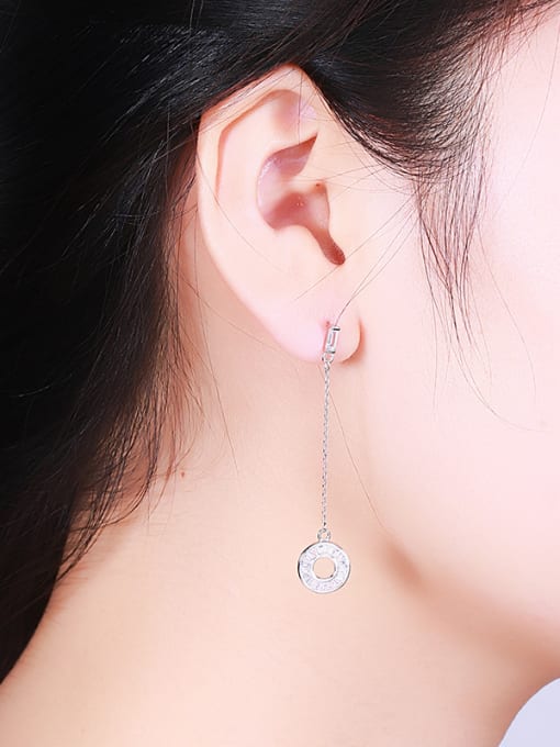 One Silver 925 Silver Asymmetry Drop Earrings 1