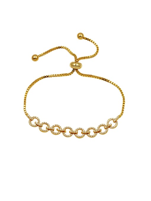 172 genuine gold Copper With Cubic Zirconia Fashion Flower  adjustable Bracelets