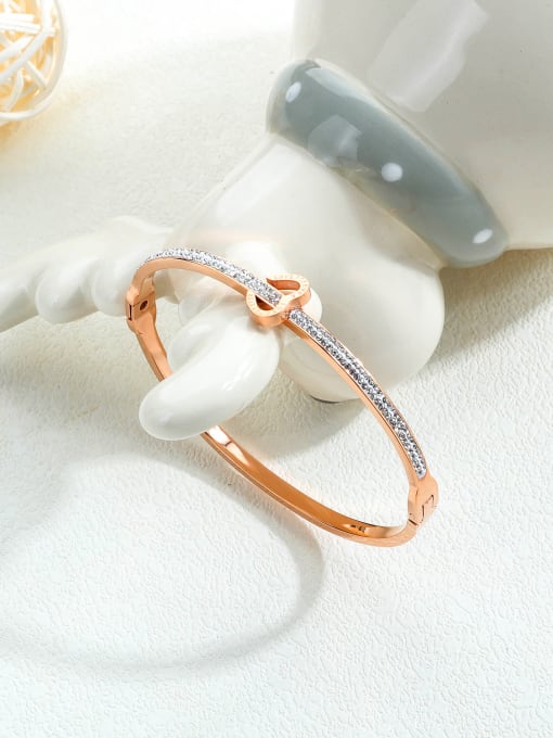 Open Sky Stainless Steel With Rose Gold Plated Simplistic Round Bangles 2