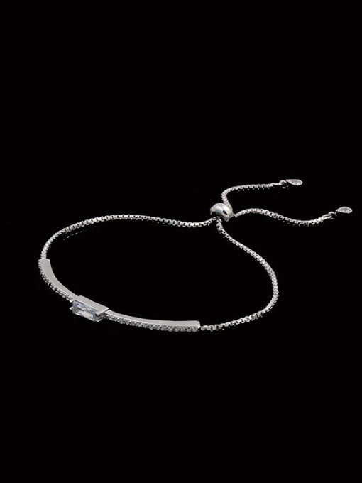 Silvery Simple Style Stretch Bracelet