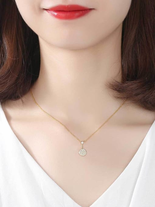 CCUI Sterling Silver with AAA zircon plated 18K gold necklace 1