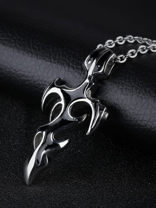 Open Sky Personalized Titanium Cross Men Necklace 2