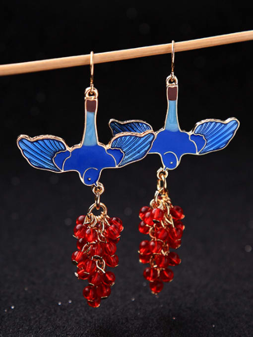 KM Fashion Beads Birds Luxury Women Alloy Drop hook earring 1