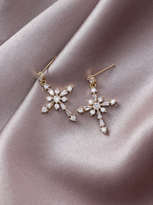 Main plan section Alloy With Gold Plated Personality Cross Drop Earrings