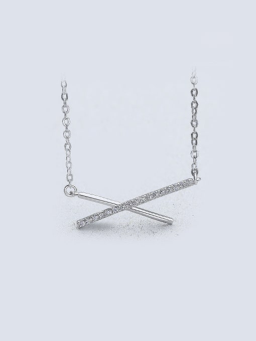 One Silver 2018 X Shaped Necklace