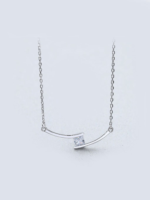 One Silver S925 Silver H Shape Necklace 0