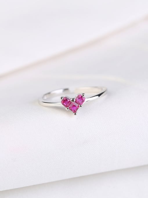 Peng Yuan Tiny Heart shaped Silver Ring 0
