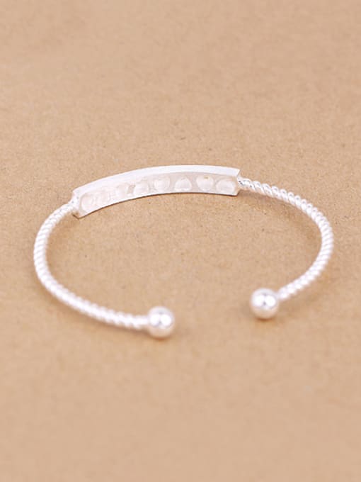 Peng Yuan Simple Twisted Silver Opening Bangle 3